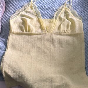 Mango Light Yellow Lace Camisole